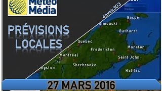 MétéoMédia Prévisions Locales  27 mars 2016 [upl. by Waldos]