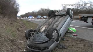 Schwerer Unfall auf der A49 bei Gudensberg 10032011 [upl. by Lacey]