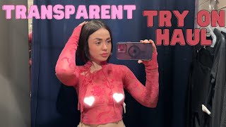 4K TRANSPARENT Pink Shirt Try On Haul  See Through Shirt Try On  Dandelions Try On Hauls [upl. by Puglia]