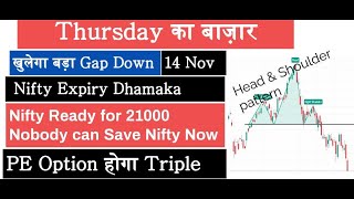 Nifty Expiry Jackpot Nifty Prediction and Bank Nifty Analysis for Thursday 14 November 2024 [upl. by Anileh]