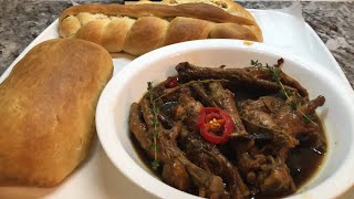 Chicken Foot Pepperpot and homemade bread [upl. by Ahsitan]