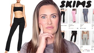 WORTH THE HYPE SKIMS COTTON JERSEY FOLDOVER PANT LEGGING TRY ON REVIEW HAUL [upl. by Anaiek]