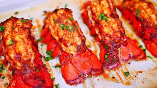 Juicy Baked Lobster Tail Recipe  How to Bake Lobster Tails [upl. by Alleram]