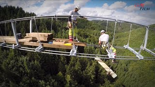 18092015 Faszination schon beim Bau der Hängeseilbrücke MörsdorfSosberg [upl. by Richel547]