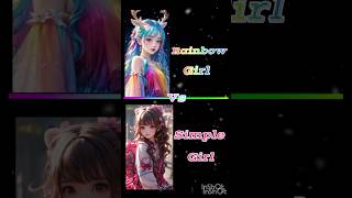 Rainbow girl vs simple girl trendingshorts viralvideo choose any one [upl. by Sunshine]