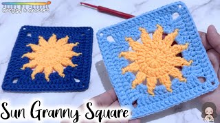 CROCHET “Sun” Granny Square  Tutorial [upl. by Refiffej]