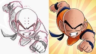 Cel Shading in Photoshop Feat Krillin from DBZ [upl. by Nimesh318]