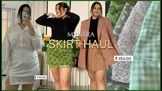 MYNTRA TryOn SKIRT HAUL Starting at just Rs300 Myntra Skirt Haul Ft Mini Plaid Midi Skirt [upl. by Dusza]