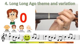 Long Long ago in G theme and variation  Suzuki Violin book 2  Notes amp finger pattern tutorial [upl. by Orazio645]