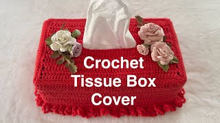 Easy Crochet Tissue Box Cover Video Tutorial  How to Crochet a Tissue Box Cover [upl. by Ahseit]