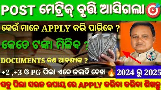 🔥ଆଜିଠୁ ଆବେଦନ ପ୍ରକ୍ରିୟା ଆରମ୍ଭ  Post Matric Shcolarship  Odisha State Scholarship Portal 202425 [upl. by Etnuaed]