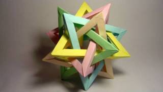 Origami Five Intersecting Tetrahedra complete assembly [upl. by Aicylla]