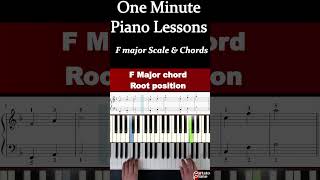 F Major scale amp chords piano lesson shorts [upl. by Harri]