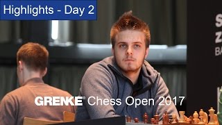 GRENKE Chess Open 2017 in Karlsruhe  Highlight video of day 2 [upl. by Lemert]