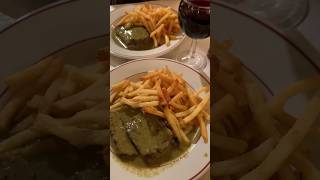 Relais de l’Entrecôte in Paris France Try the famous steak with their secret sauce food paris [upl. by Ramburt]