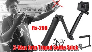 Best budget gopro 3way tripod unboxing in telugu [upl. by Ursulette]