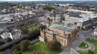 Paisley Abbey and Paisley Town Hall via Drone [upl. by Hgielrebma169]