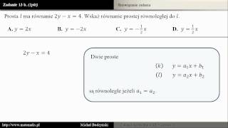 Zadanie 13b  matura z matematyki Proste równoległe zestaw 1 [upl. by Anayet]