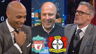 Liverpool vs Bayer Leverkusen 40 Arne Slot Jokes With Thierry Henry amp Carragher💥Luis Diaz Hattrick [upl. by Isewk626]