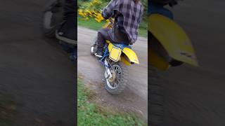 Yellow Ripper Suzuki RM80 2Stroke 90s Classic Motocross Bike Test Ride shorts [upl. by Wat]