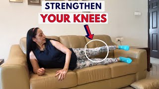 5 Exercises for the Knee You can do from your Sofa [upl. by Dlorej198]