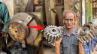 This Old Man is Expert in Making Spur Gear From Old Ships High Strength Sheet [upl. by Rehotsirhc]