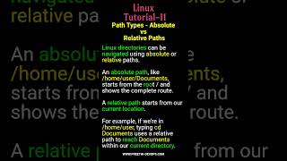 Linux Tutorials 11 Path Types  Absolute vs Relative Paths preethidevops LinuxBasics [upl. by Aneetsirhc]