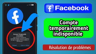 Problème de compte Facebook temporairement indisponible [upl. by Delia]