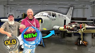 Installing Engine Control Cables In The Free Abandoned Airplane [upl. by Mcdowell246]