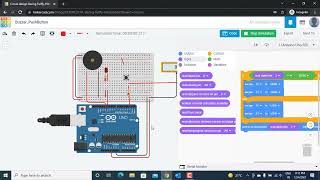 Controlling Buzzer using Push Button with Arduino in Tinkercad circuits  Tinkercad Circuit Project [upl. by Schreck]