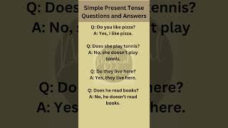 Simple Present Tense Questions and Answers  English Conversation Practice Sentences [upl. by Latonia]