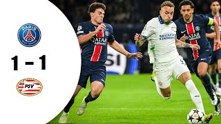 PSG 1  1 Psv Eindhoven  Tous les buts et moments forts  UEFA CHAMPIONS LEAGUE 2024 [upl. by Oran]