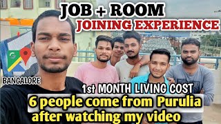 JOBROOM  FIRST TATA COMPANY JOINING EXPERIENCE  FIRST MONTH LIVING COST IN BANGALORE [upl. by Dahsar]