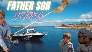 FATHER AND SON FISHING ADVENTURES SQUID CATCH AND COOK [upl. by Mil]