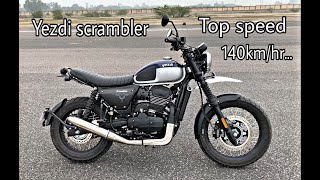 Yezdi Scrambler Top Speed  Speed Test  Exhaust Sound  Top speed check 140kmhr [upl. by Zoarah390]