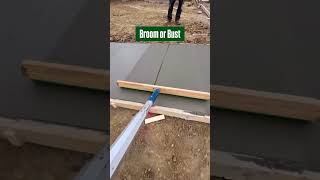 POV of 60’ of sidewalk broomed with the new green bristle broom concrete drilling shorts yt [upl. by Devehcoy67]