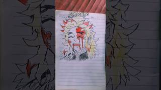 Drawing rengoku demon slayer shortvideo art drawing demonslayer viralvideo [upl. by Zia]