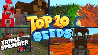 TOP 10 BEST NEW SEEDS For Minecraft 116  Triple Spawner at Spawn PE Xbox PS4 Switch amp W10 [upl. by Waiter670]