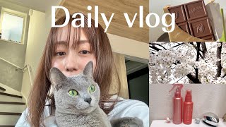 ［vlog］食べ物多めの日常🍣🍫 新しいヘアケアとアットコスメ購入品 [upl. by Malanie]