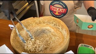 Parmesan Cheese Wheel Pasta  Italian Street Food 🍝 [upl. by Aicillyhp]