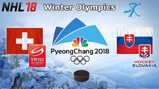 Winter Olympics 2018  Switzerland vs Slovakia  Qualification Playoffs  NHL 18 [upl. by Elirpa273]