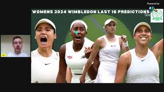 Womens Tennis  2024 Wimbledon Last 16 PREVIEW amp PREDICTION  Ft Keys Gauff Raducanu amp more 🎾🏆 [upl. by Odrarej]