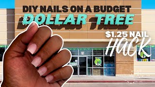 DOLLAR TREE BAKING SODA NAIL HACK  ACRYLIC NAIL DUPE  THE BEST DUPE FOR NAILS ONLY 125 [upl. by Hsirehc]