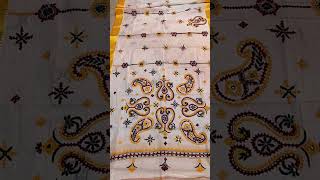 HANDWORK ON PURE TRADITIONAL DHONEKALI TATER UPOR HANDCRAFTED HAND GUJRATI WORK WITH FULL WORK BP [upl. by Winterbottom323]