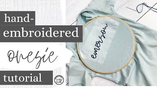 How to HandEmbroider a Baby Onesie Backstitch Embroidery Beginner Tutorial [upl. by Onimixam]