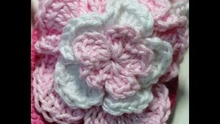 How to crochet 2  3 layer fluffy flowers [upl. by Esaertal]