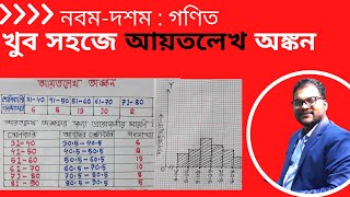 Statistics class 10 ।। খুব সহজে আয়তলেখ অঙ্কন নবম দশম গণিত।। ssc math chapter 17 [upl. by Airakaz908]