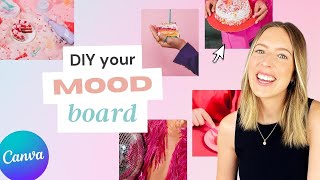 How to create a MOOD BOARD in Canva easy branding DIY [upl. by Diao]