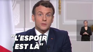 Pour ses vœux 2021 Macron promet déviter quotune lenteur injustifiéequot sur le vaccin [upl. by Auqinimod]