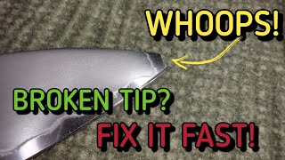 How to fix a Broken Tip with Whetstones Knives and Sharpening [upl. by Eyar]